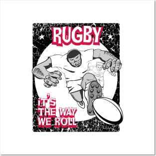 Rugby Comic Style Player 3 Posters and Art